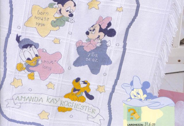 Baby blanket with Micky Mouse Minnie Donald Duck and Pluto (1)