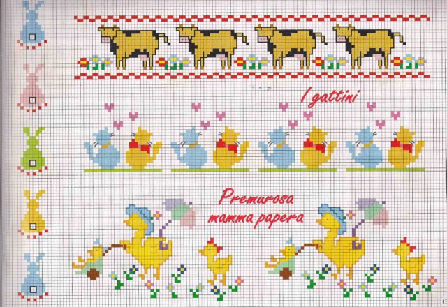 Baby borders with cows and ducks