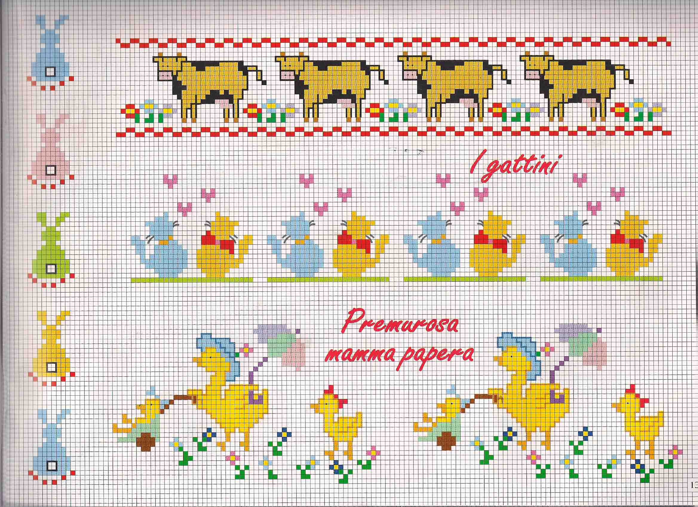 Baby borders with cows and ducks