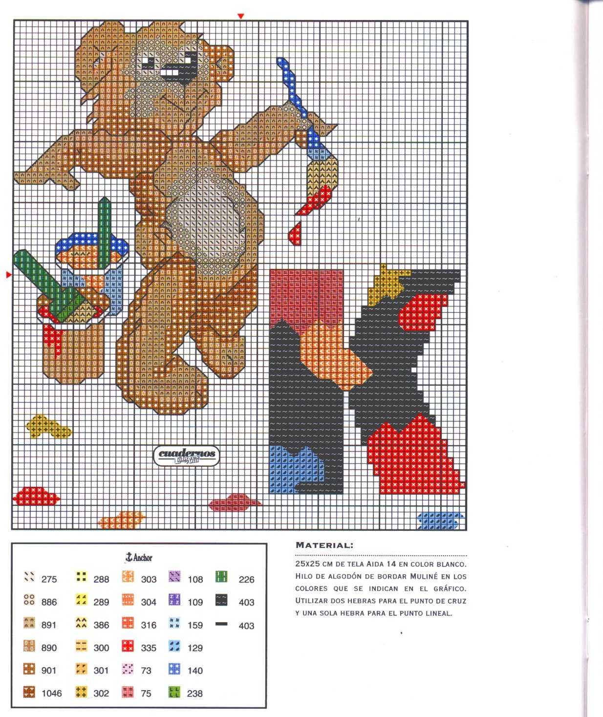 Baby cross stitch alphabet with teddy bears (11)
