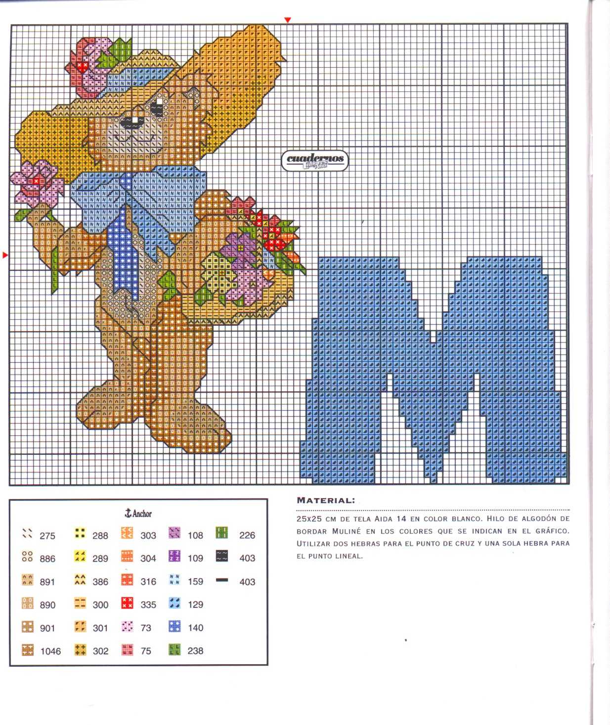 Baby cross stitch alphabet with teddy bears (13)