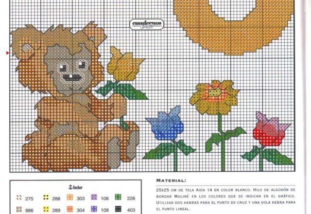 Baby cross stitch alphabet with teddy bears (15)