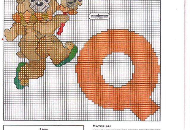 Baby cross stitch alphabet with teddy bears (17)