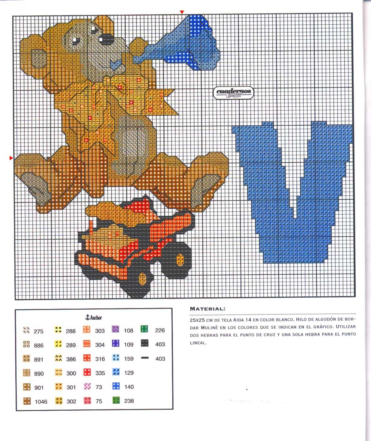 Baby cross stitch alphabet with teddy bears (22)
