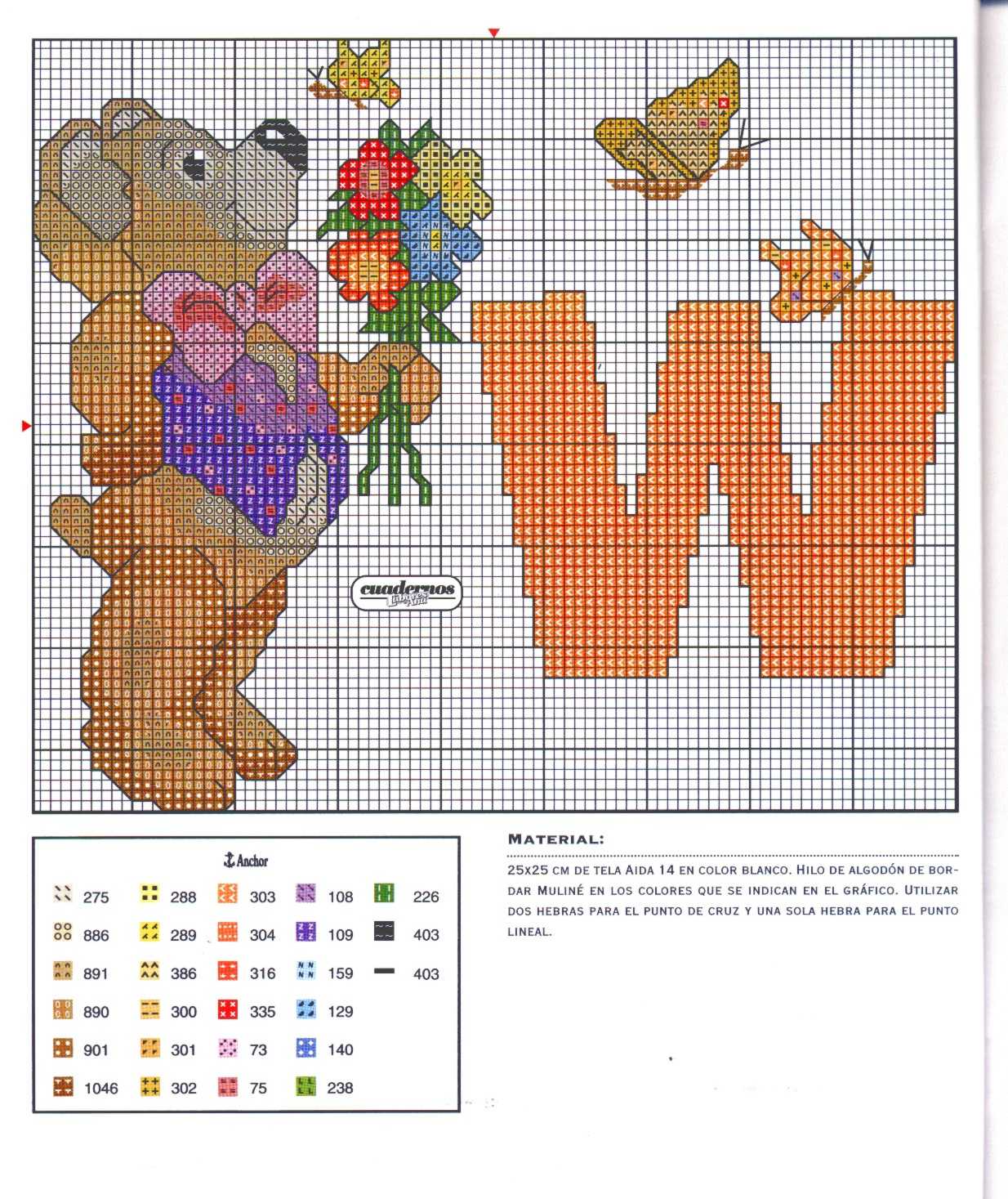 Baby cross stitch alphabet with teddy bears (23)