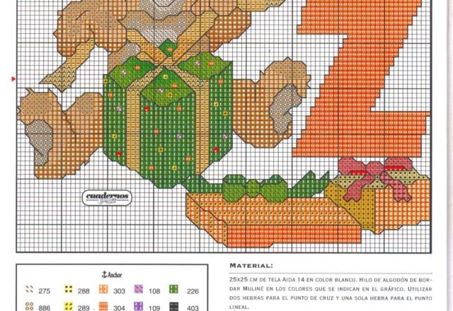 Baby cross stitch alphabet with teddy bears (26)