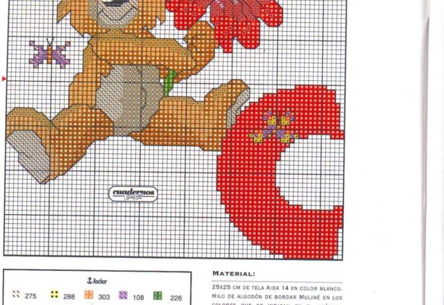 Baby cross stitch alphabet with teddy bears (3)