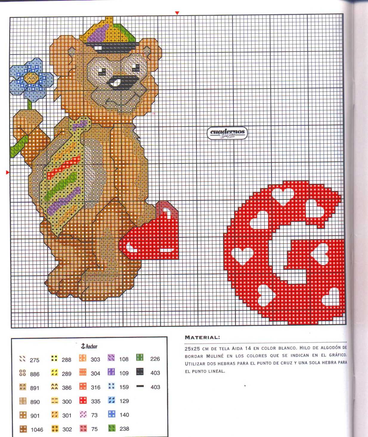 Baby cross stitch alphabet with teddy bears (7)