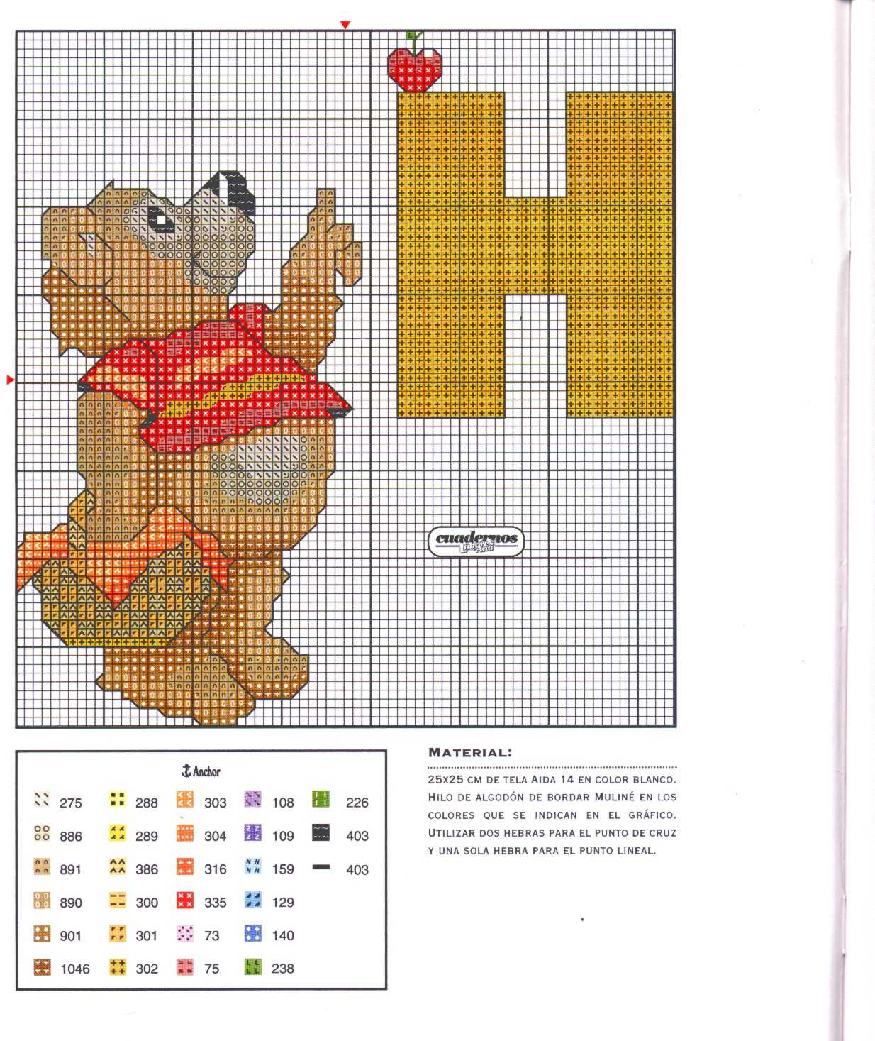 Baby cross stitch alphabet with teddy bears (8)