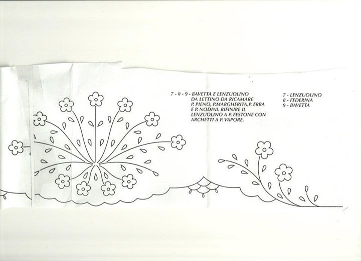 Baby sheet flowers free hand embroidery pattern (2)
