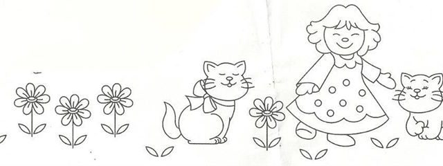 Baby sheet kittens free hand embroidery pattern (1)