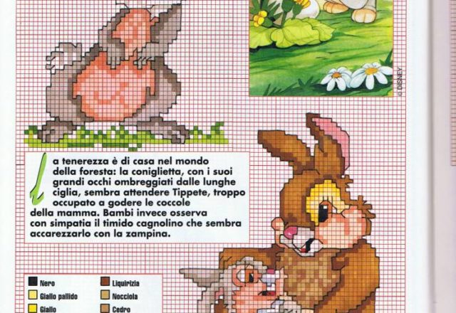 Bambi’ s bunny cross stitch pattern