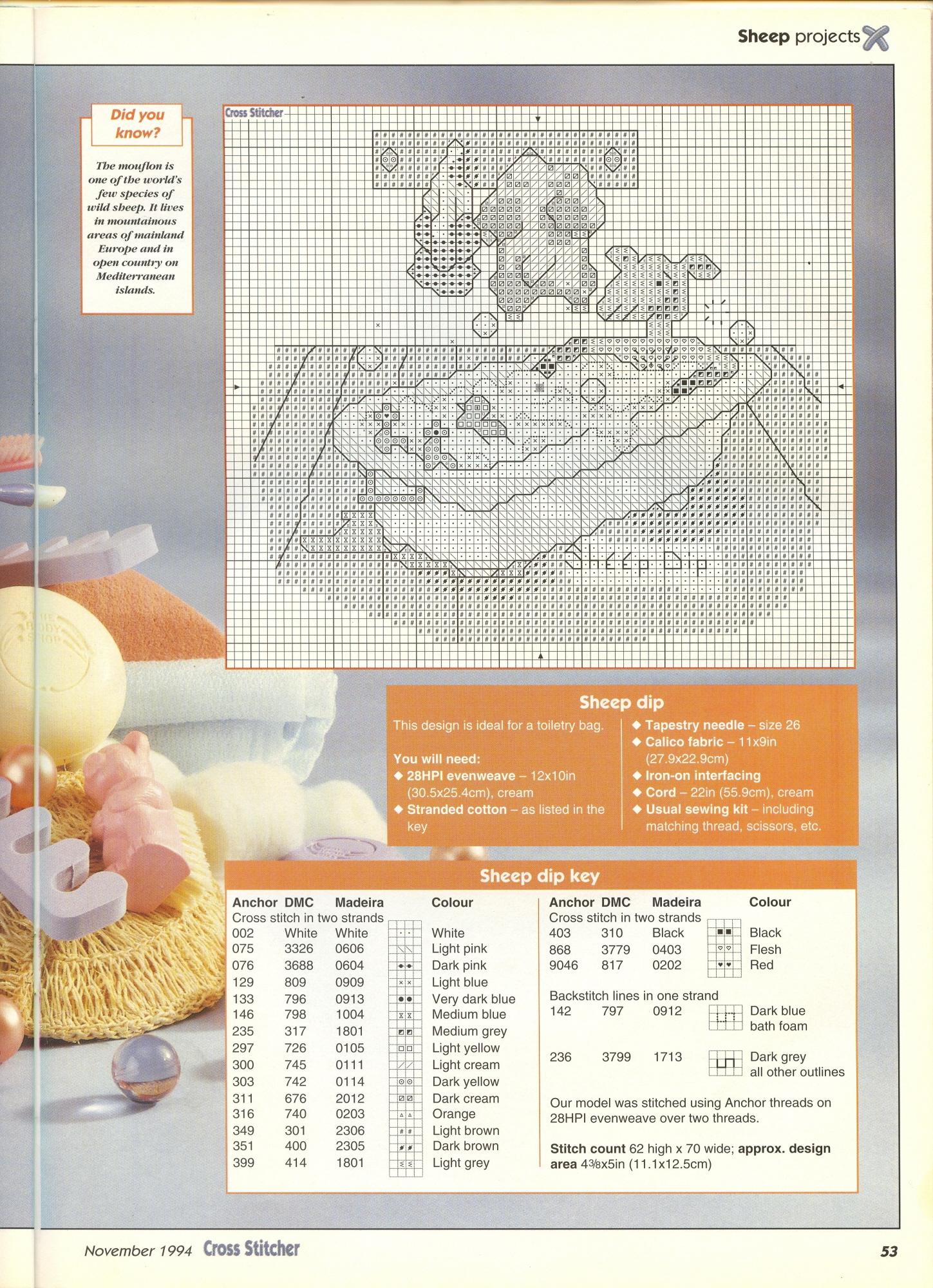 Bathroom bag with embroidery of a sheep that makes the tub (2)