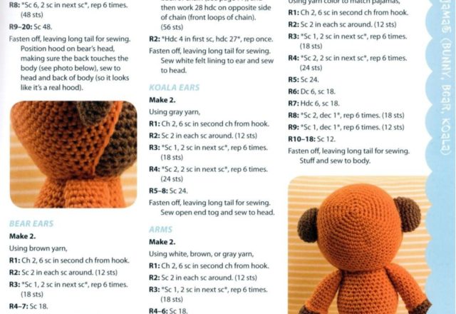 Bears in pajamas amigurumi pattern (3)