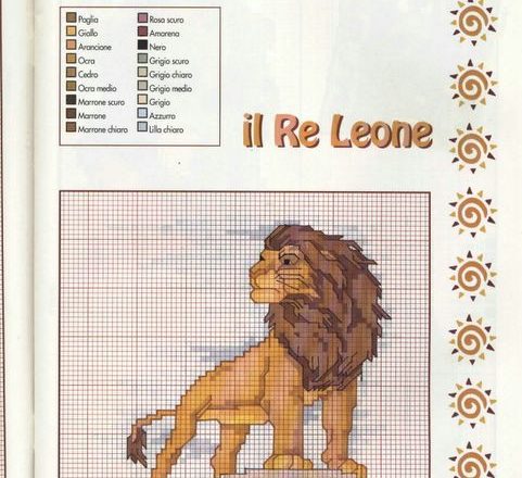 Beautiful The Lion King cross stitch pattern