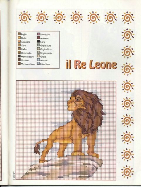 Beautiful The Lion King cross stitch pattern