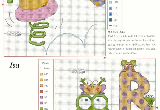 Beautiful cross stitch alphabet with small animals (11)