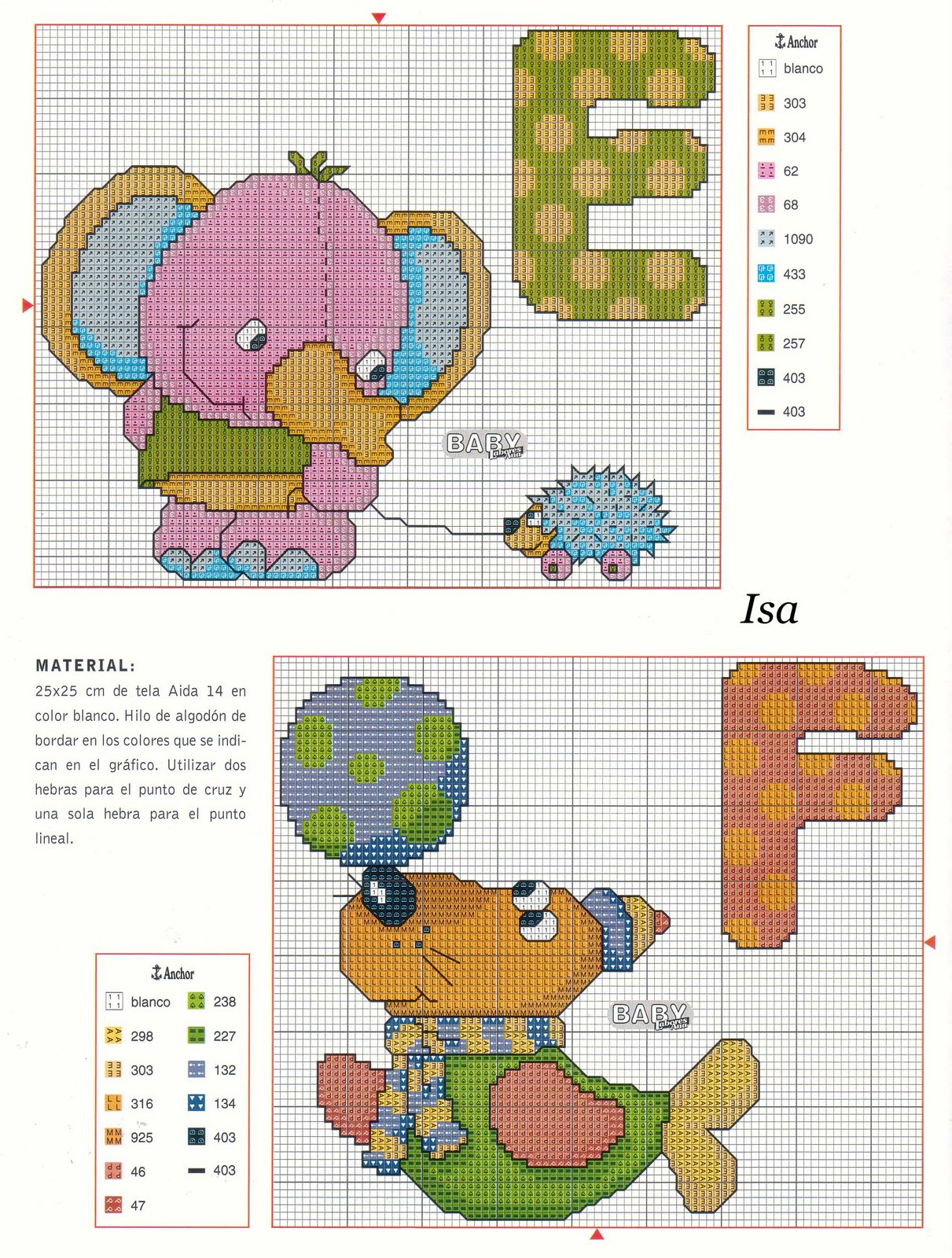 Beautiful cross stitch alphabet with small animals (3)