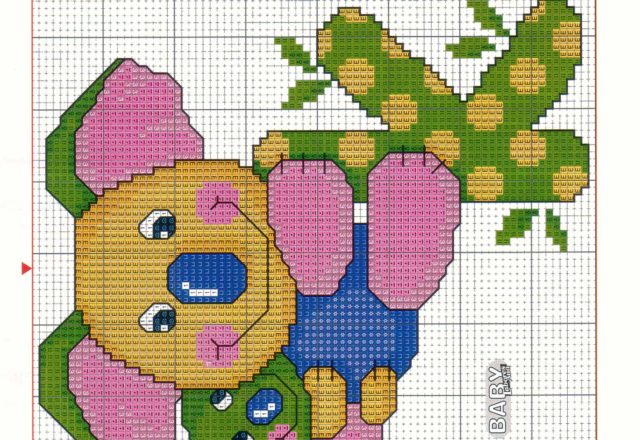 Beautiful cross stitch alphabet with small animals (7)