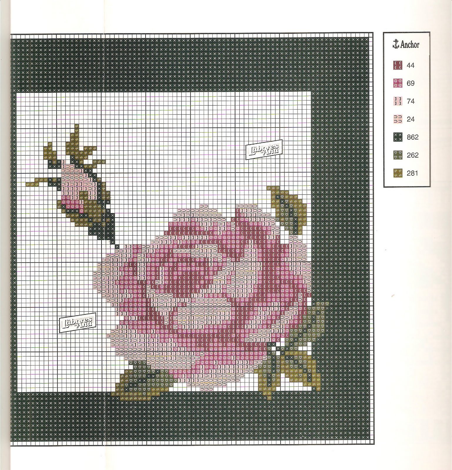 Beautiful pink rose cross stitch pattern (1)