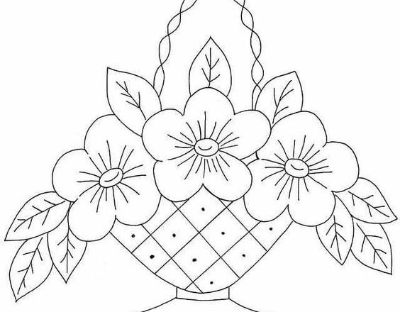 Big pot of flowers free hand embroidery designs patterns (1)
