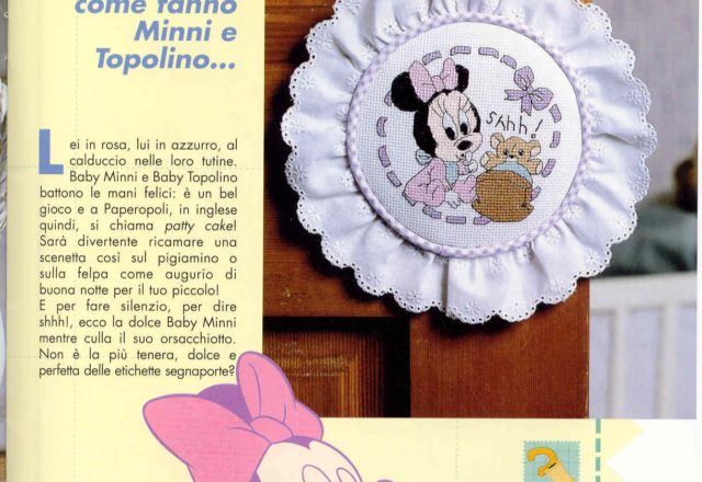 Birth bow with Disney Minnie and a teddy bear (1)