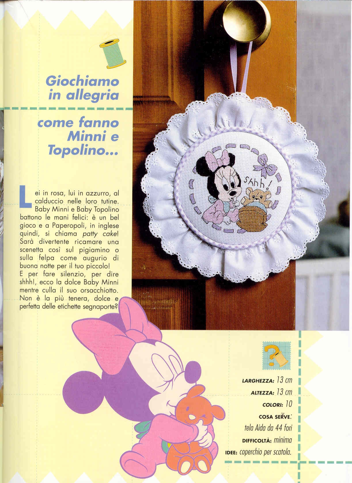 Birth bow with Disney Minnie and a teddy bear (1)