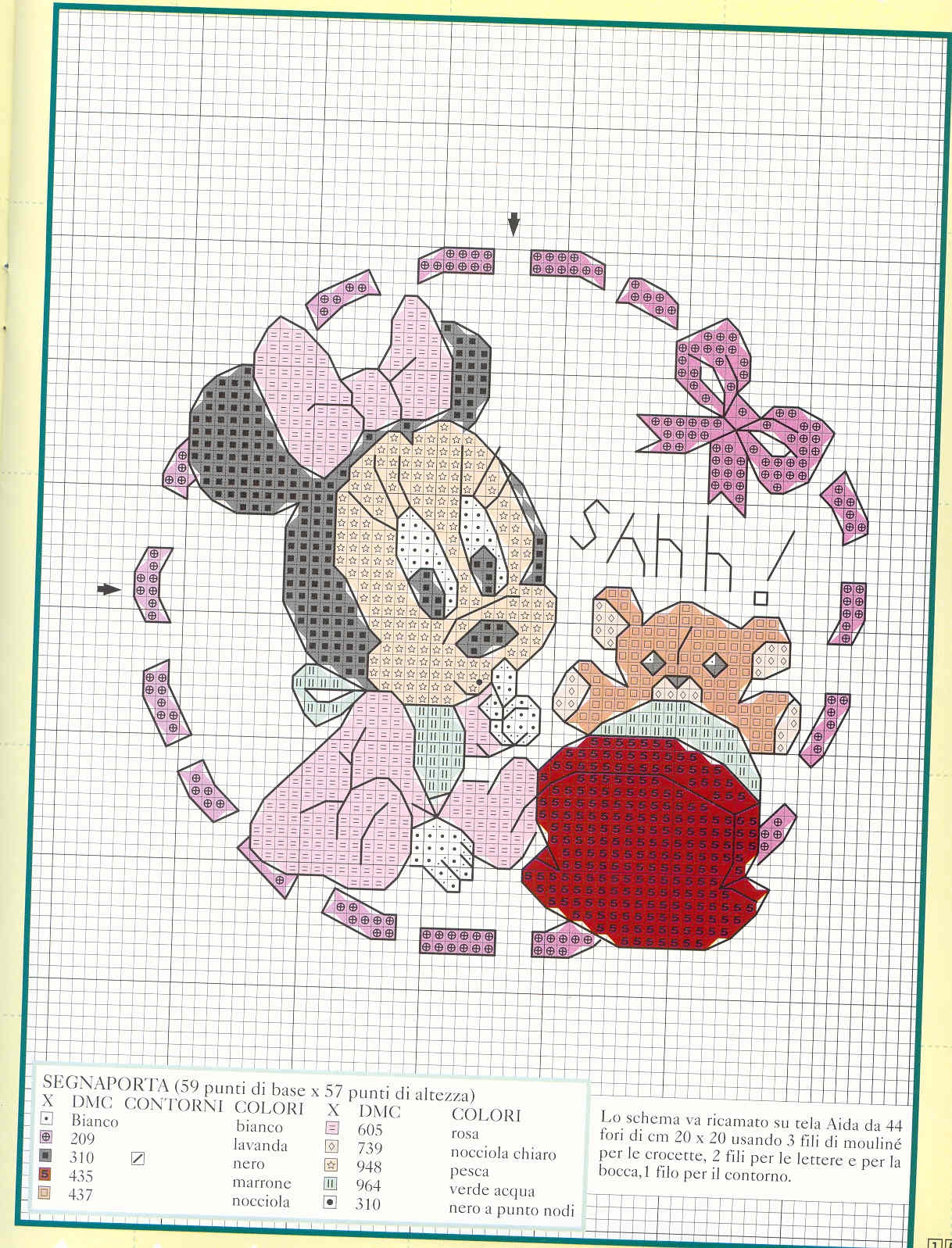Birth bow with Disney Minnie and a teddy bear (2)