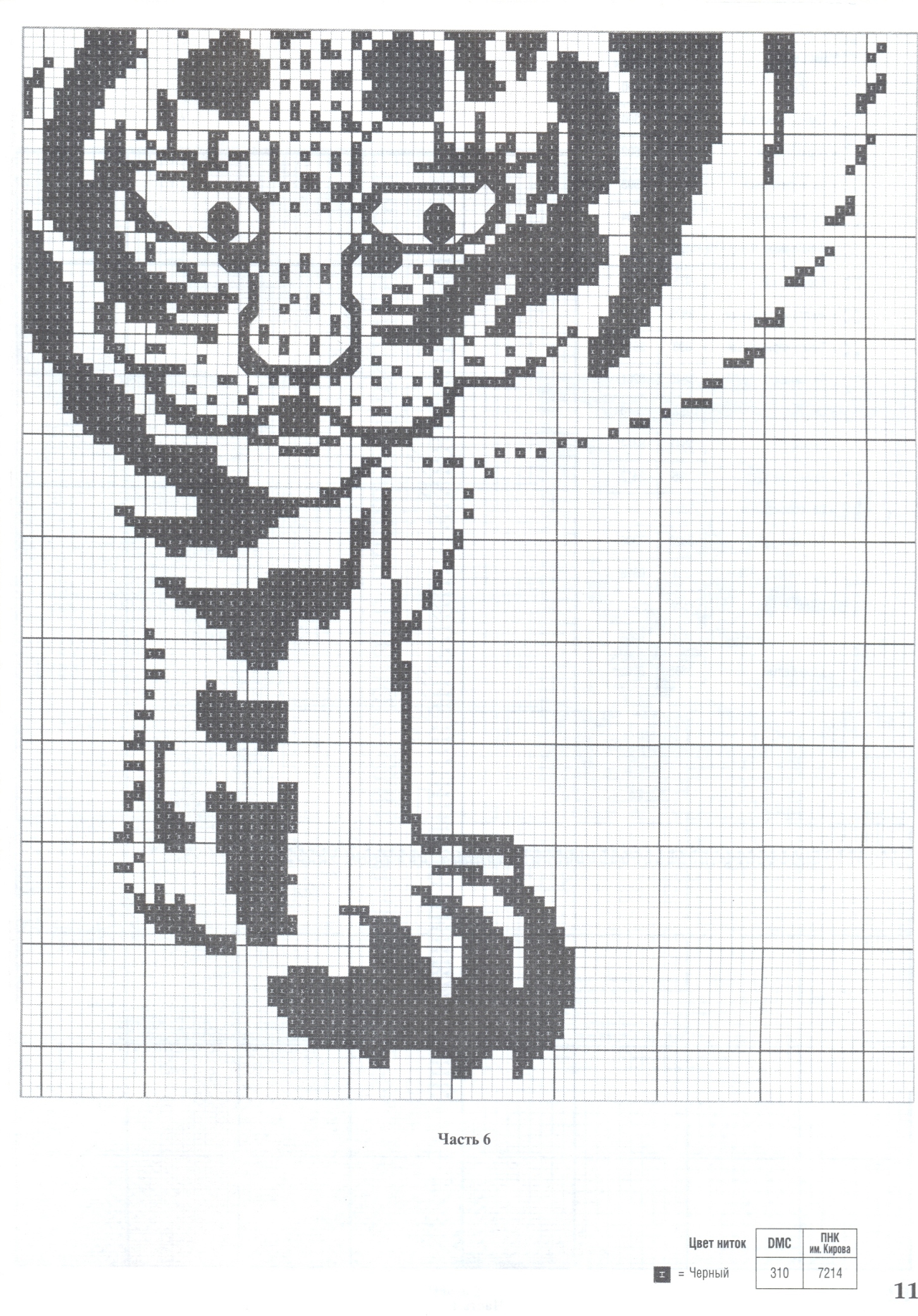 Black and white tiger cross stitch pattern (3)