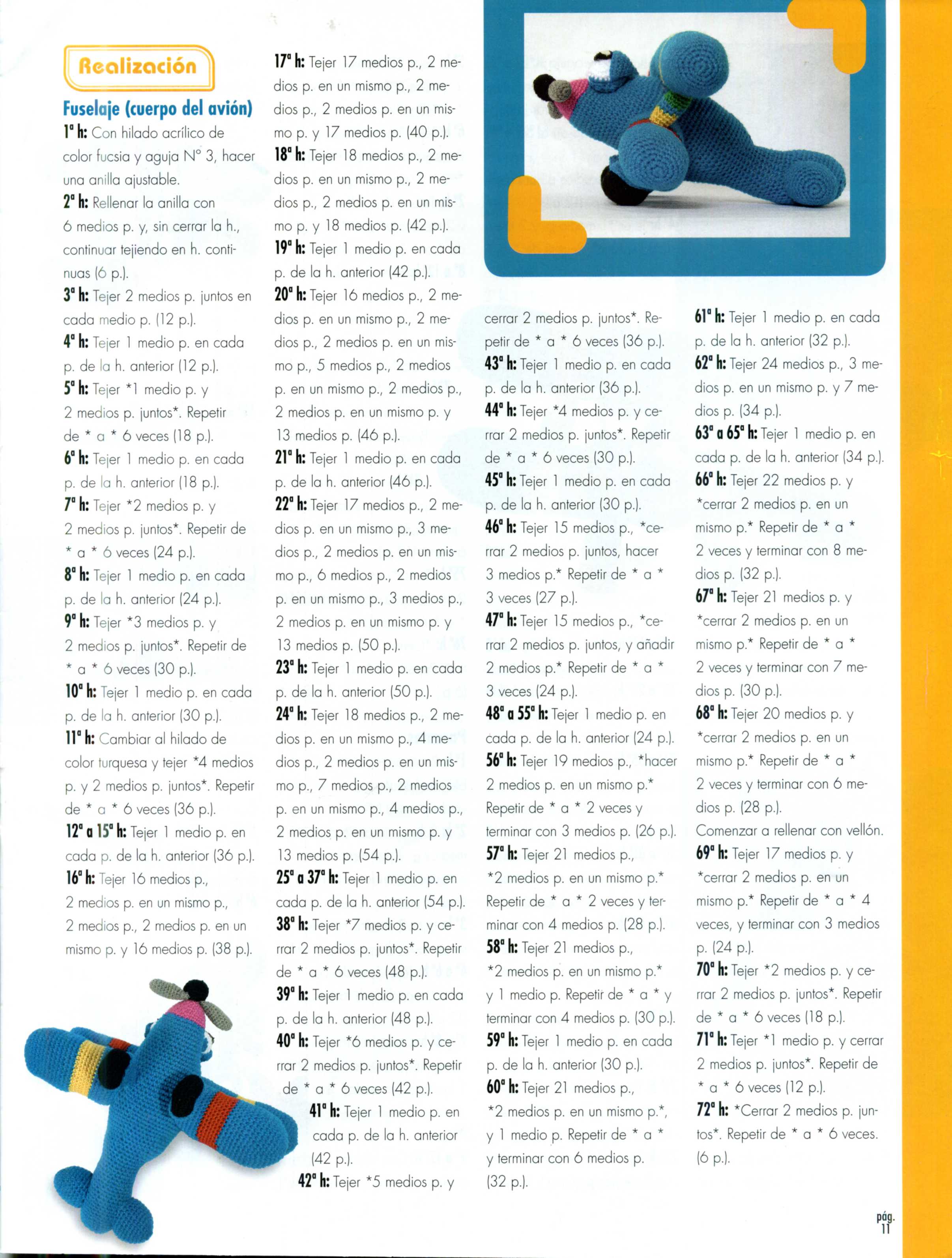 Blue airplane amigurumi pattern (2)