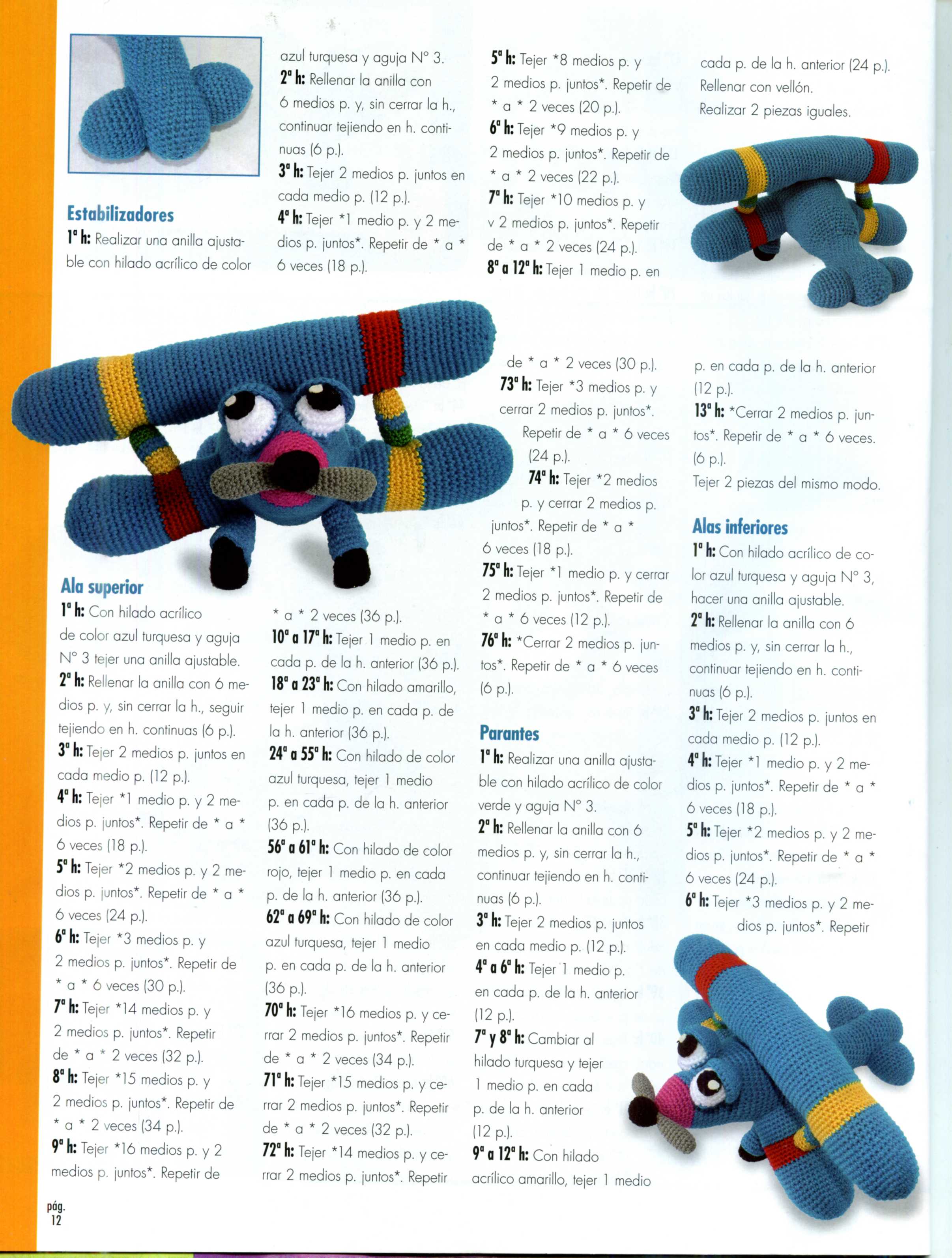 Blue airplane amigurumi pattern (3)
