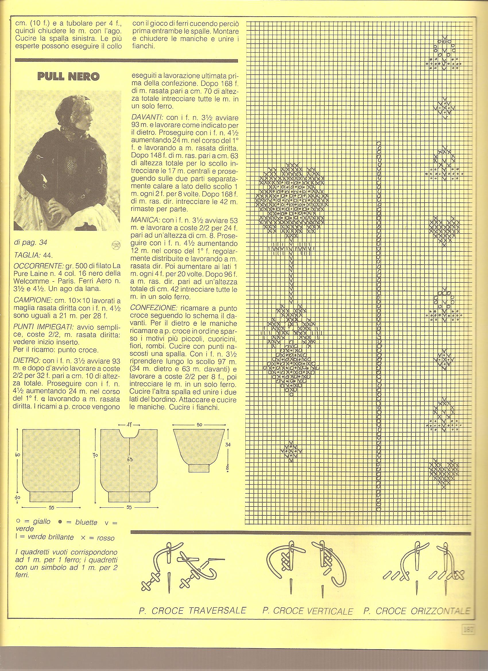 Blue melange pull knitting pattern (3)