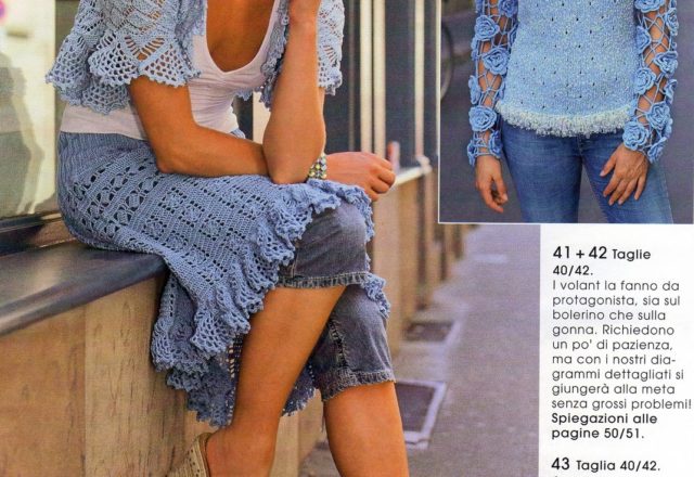 Bolero, skirt and pullover knitting pattern (1)