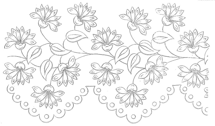 Border with flowers embroidery design