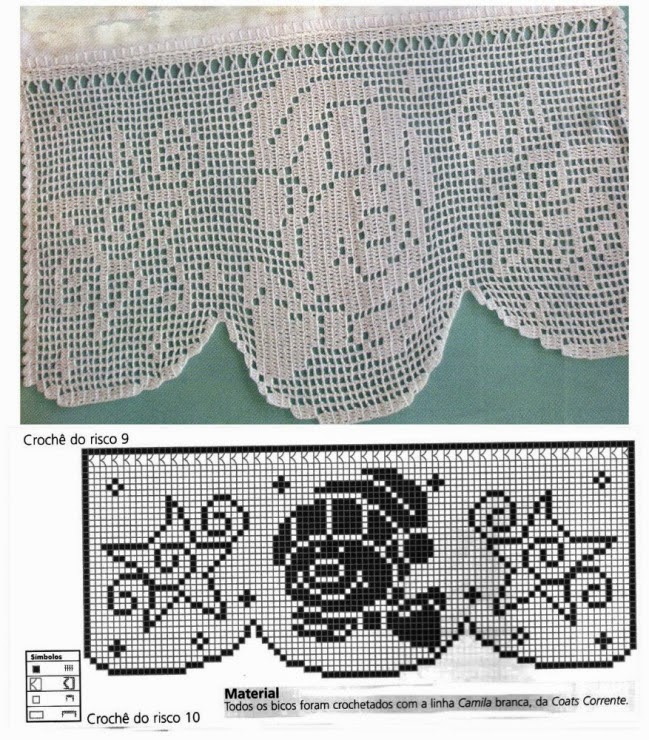 Border with snowman free crochet filet pattern border