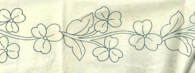 Border with violets embroidery design