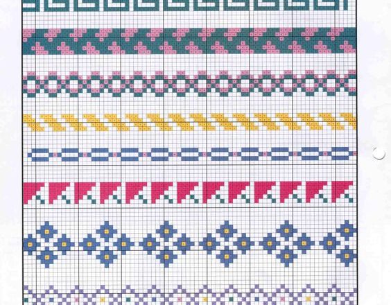 Borders simple flowers cross stitch patterns