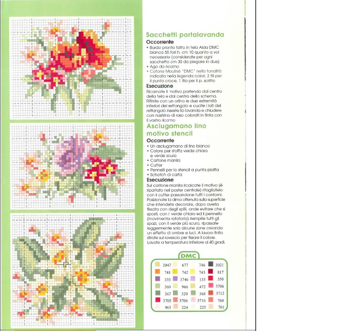 Bouquet flower cross stitch pattern