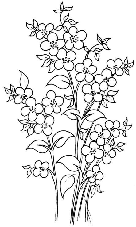 Bouquet of flowers free hand embroidery design