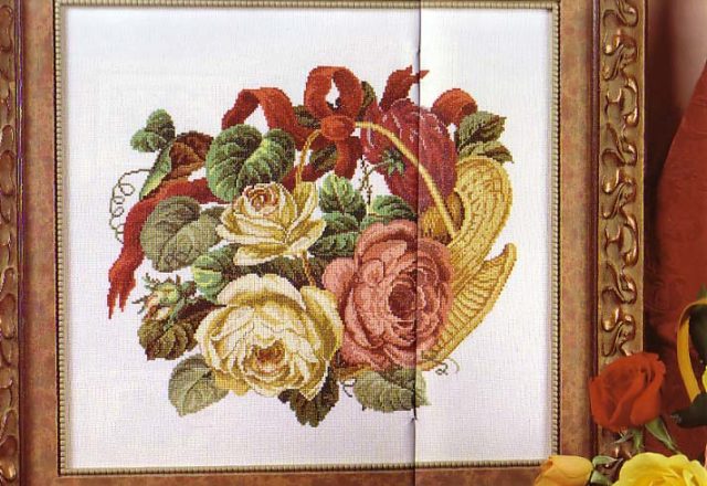 Bouquet of roses cross stitch pattern (2)