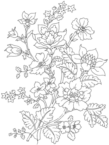 Branch with flowers embroidery design