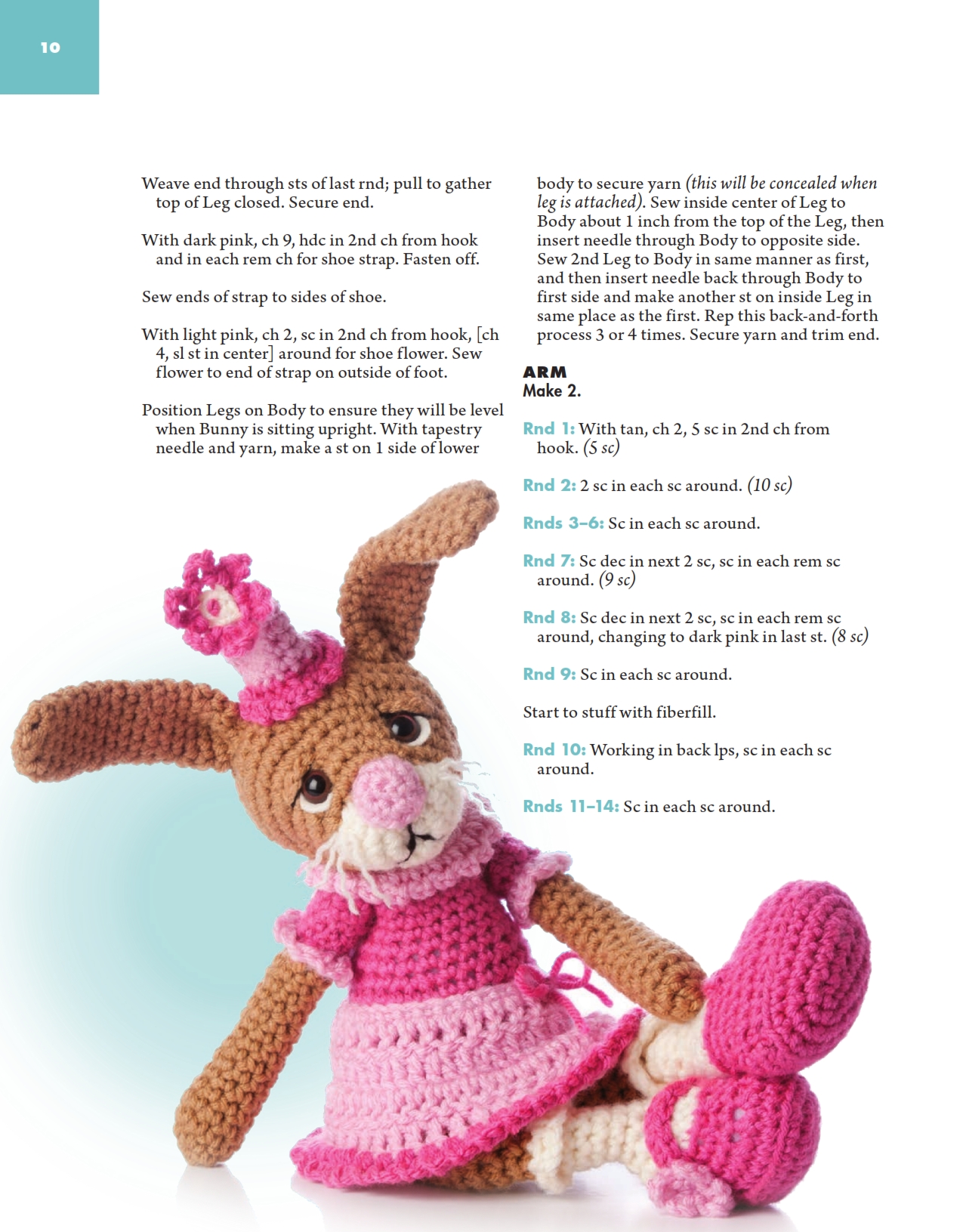 Bunny Rabbit with pink dress amigurumi pattern (5)