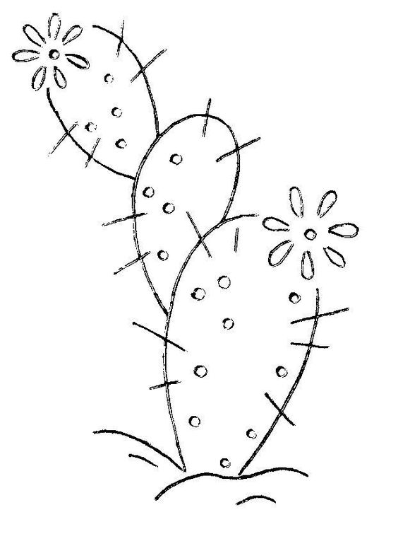 Cactus free embroidery design