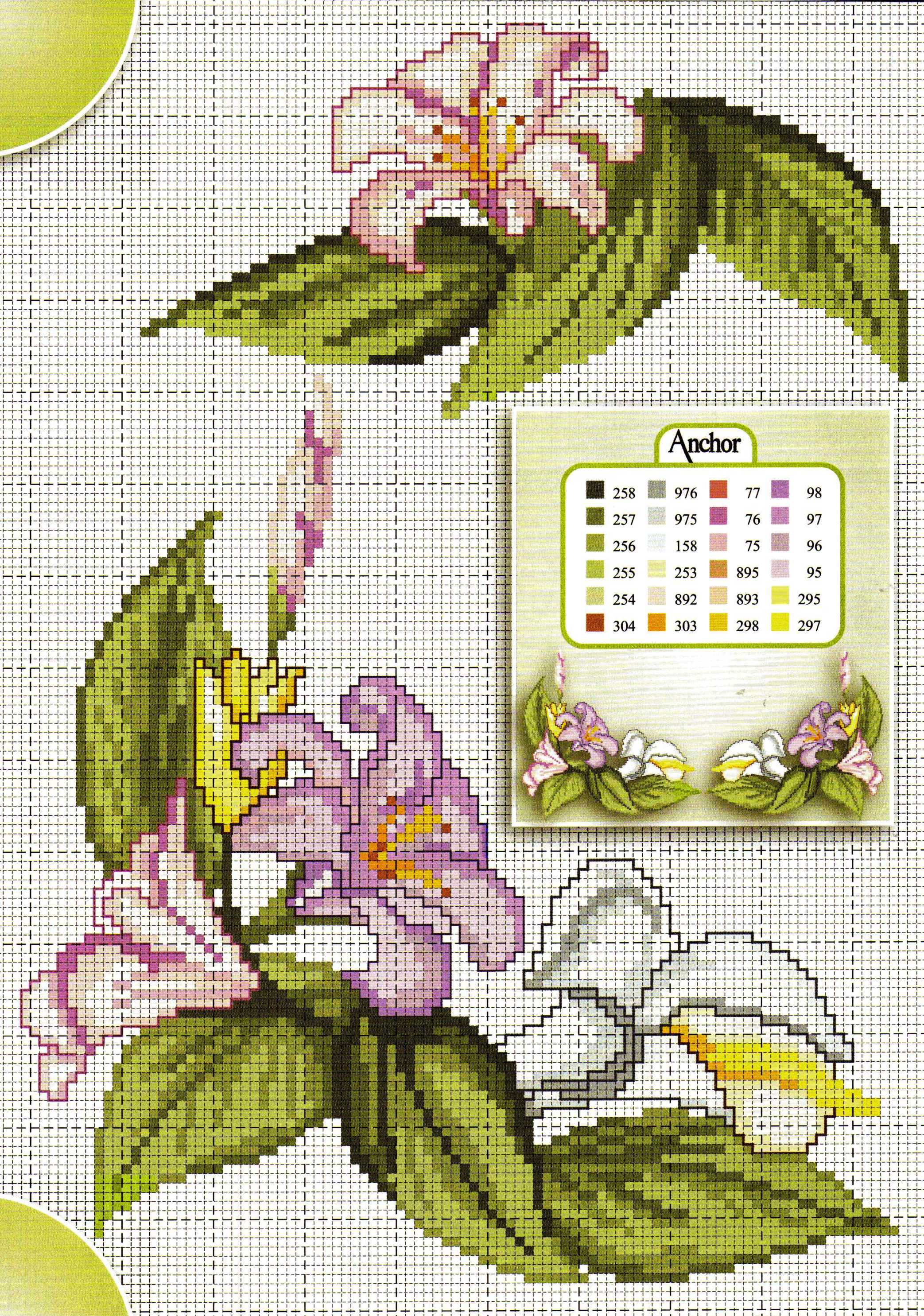 Calla lilies flowers cross stitch pattern
