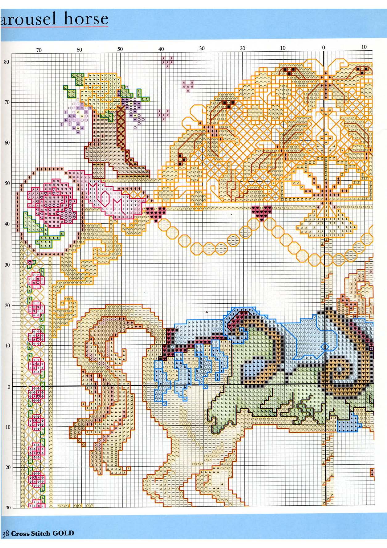Carousel with horses cross stitch pattern (3)