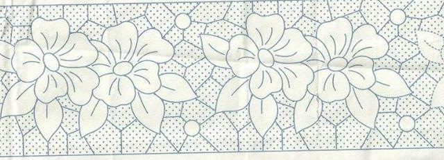 Carving border with flowers hand embroidery design