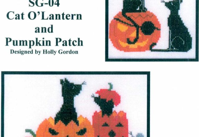 Cat o’ Lantern cross stitch pattern (1)