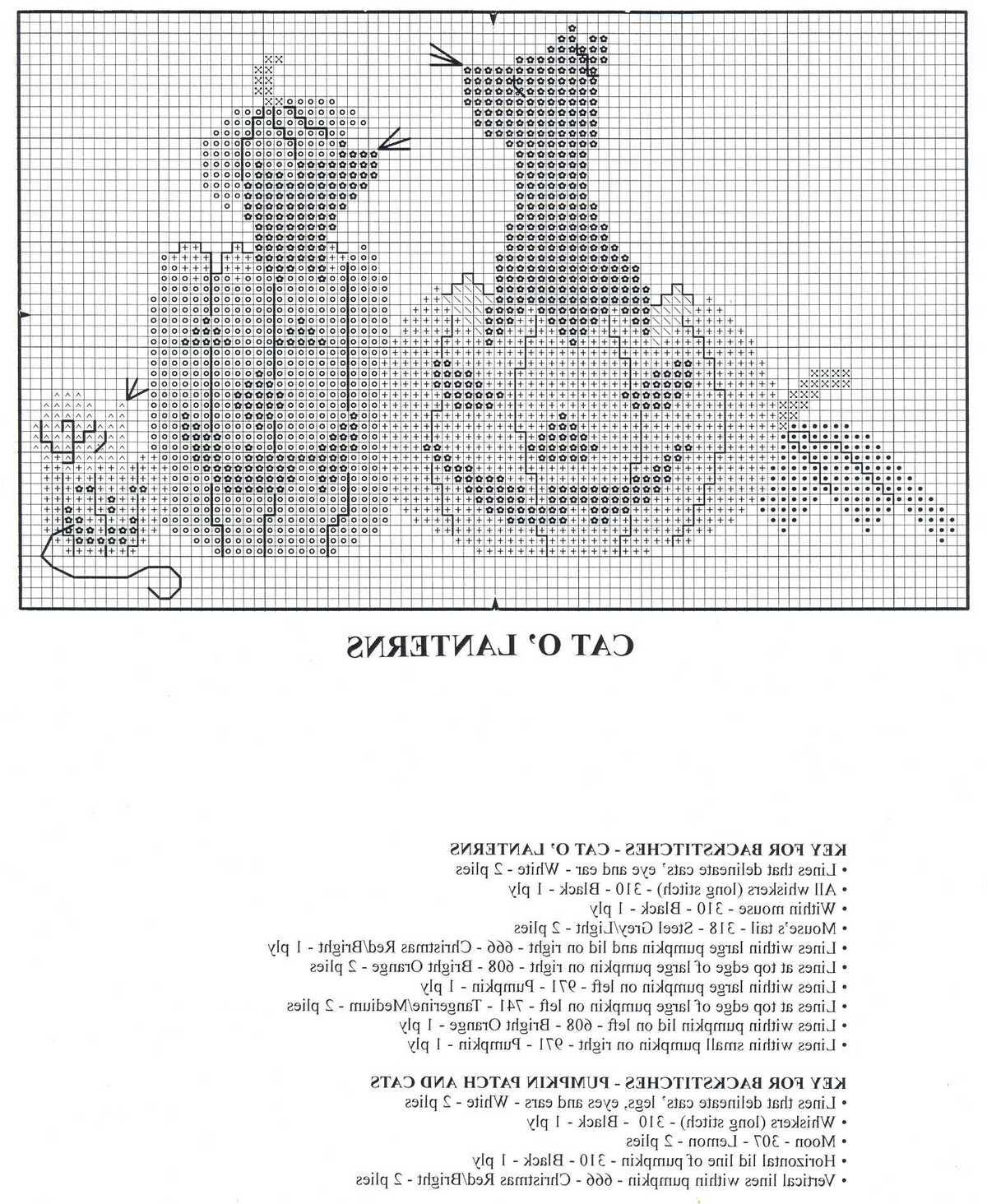 Cat o’ Lantern cross stitch pattern (2)