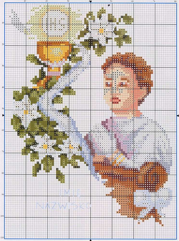 Child in Communion cross stitch pattern (1)