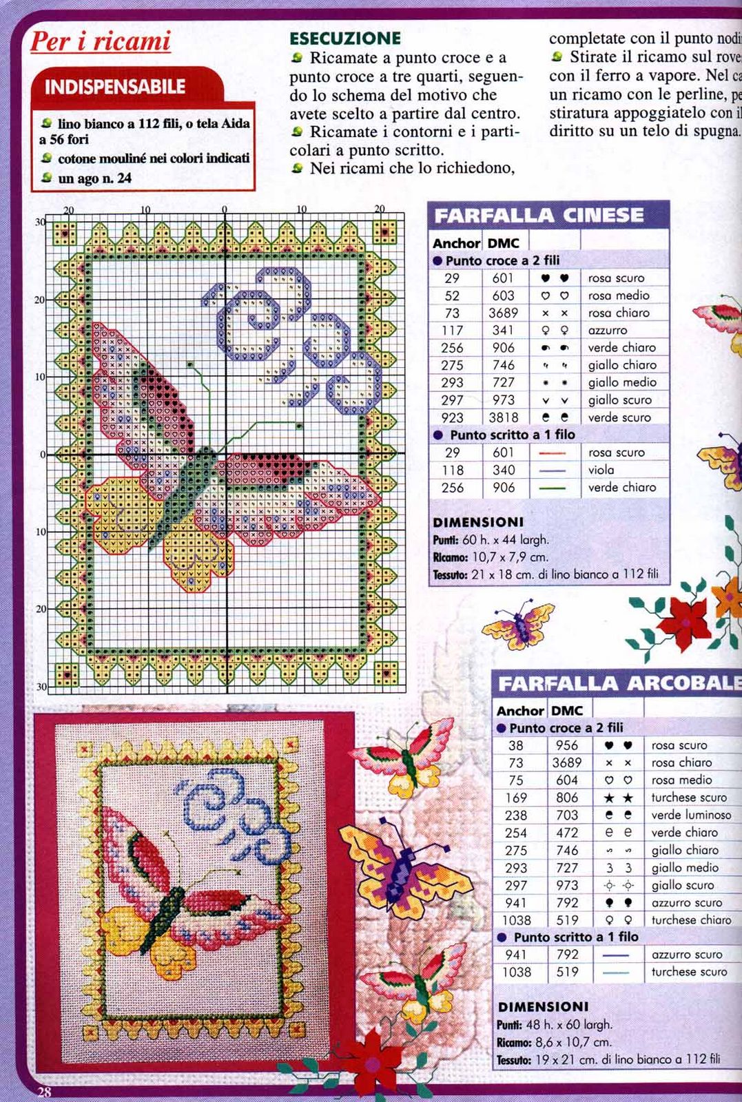 Chinese butterfly cross stitch pattern